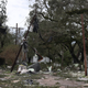 A street is seen strewn with debris and downed power lines after Hurricane Laura passed through the area on August 27, 2020 in Lake Charles, Louisiana.